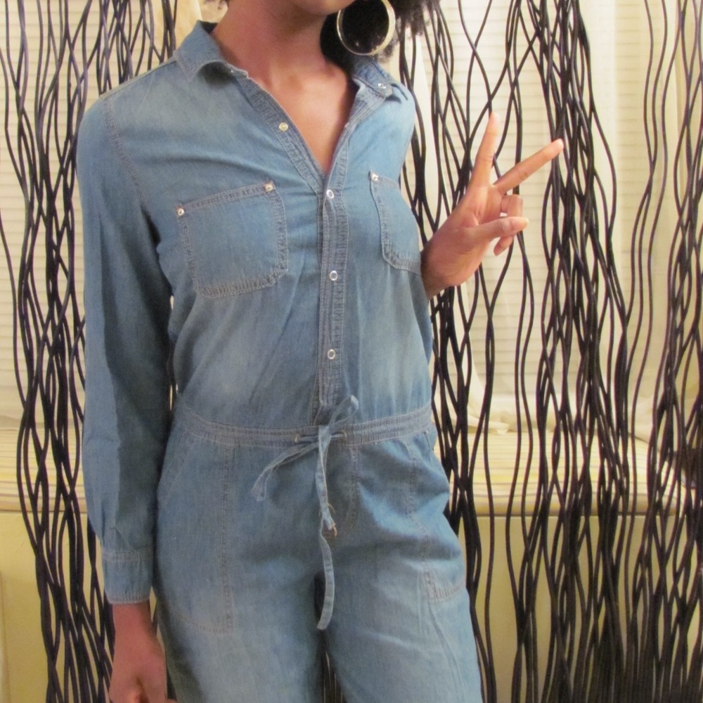 Casual Blue Jean Drawstring Jumper